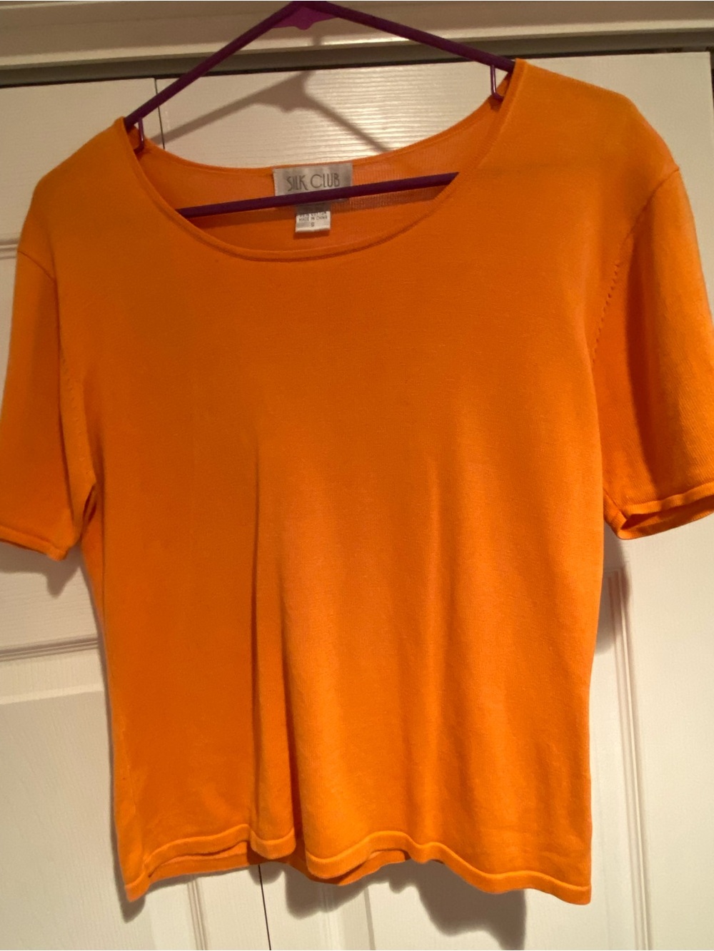 Silk Club Classic Crew Short Sleeve Tee in Orange - S